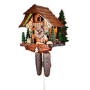 Koekoeksklok met kerstbomen & houthakker 8-daags August Schwer 30cm-Koekoeksklokonline.nl
