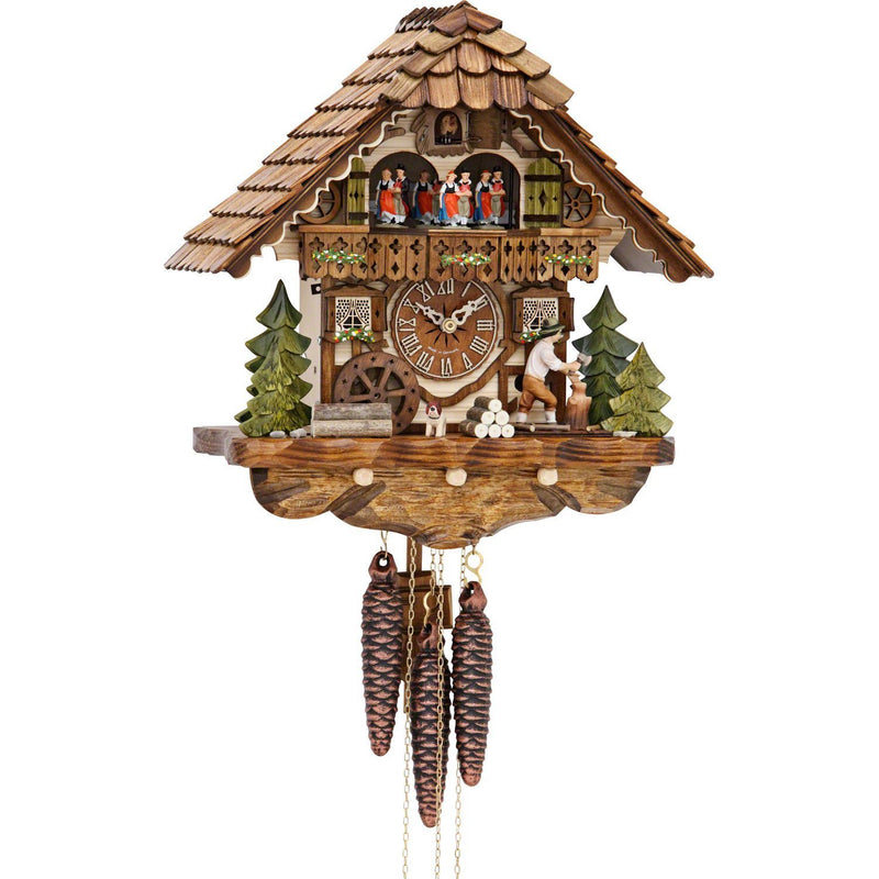 Koekoeksklok met muziek & dansers 1-daags uurwerk Hekas 35cm-Chalet Style-Koekoeksklok Online