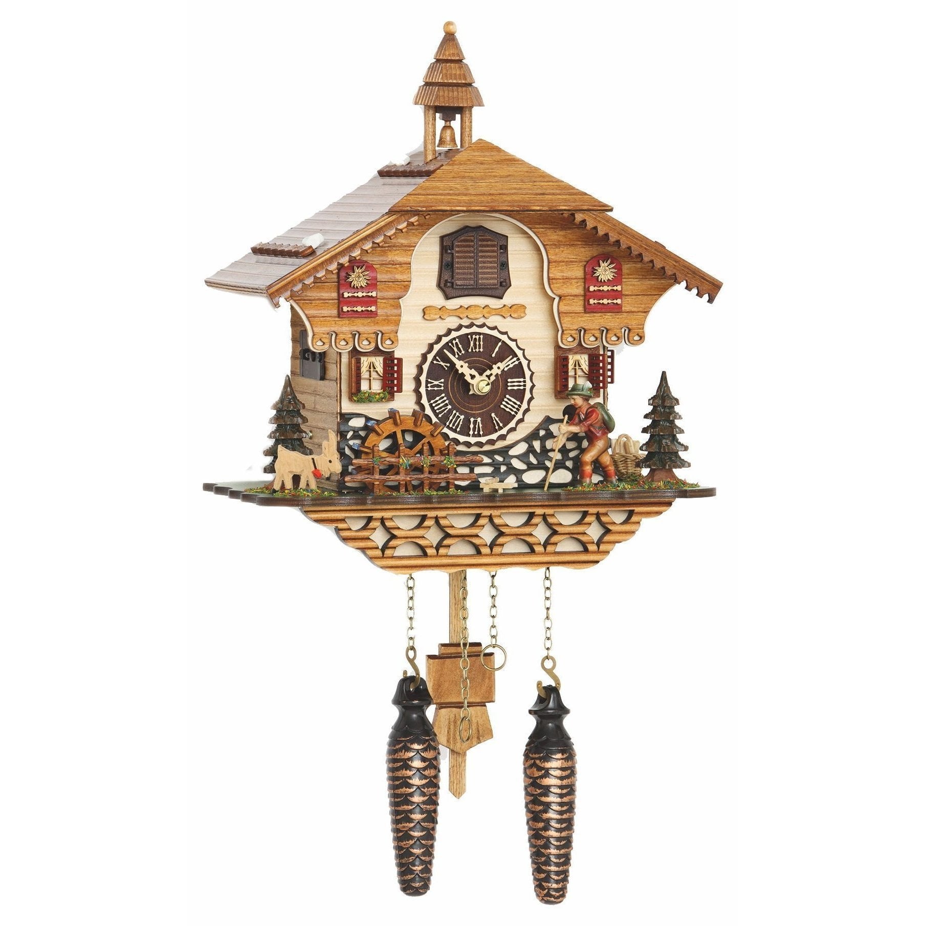 Koekoeksklok met toren & wandelaar Quartz uurwerk Trenkle Uhren 30cm-Chalet Style-Koekoeksklok Online