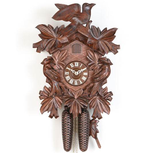Koekoeksklok met vogels & bladeren 8-daags uurwerk Hekas 40cm-Carved Style-Koekoeksklok Online