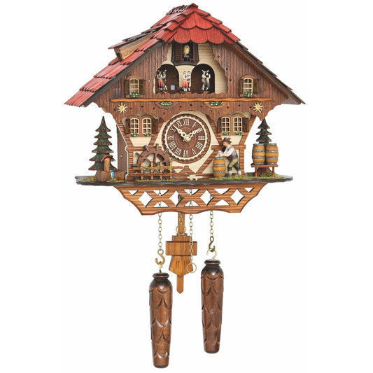 Koekoeksklok met watermolen & muziek Quartz uurwerk Trenkle Uhren 31cm-Chalet Style-Koekoeksklok Online