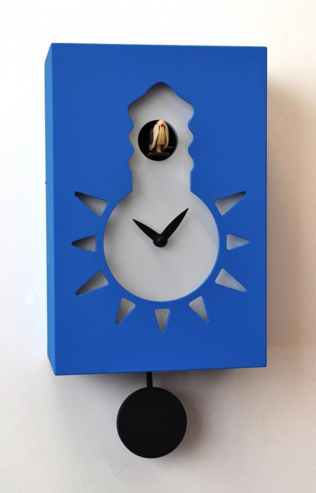 Lichtgevende Kinderklok Pirondini Cucù Night & Day Blauw 27cm-Koekoeksklokonline.nl