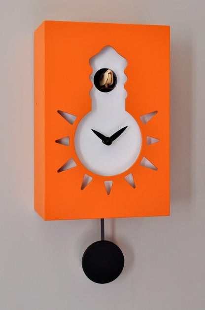Lichtgevende Kinderklok Pirondini Cucù Night & Day Oranje 27cm-Koekoeksklokonline.nl