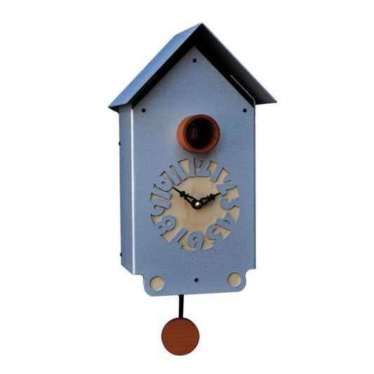 Moderne koekoeksklok Pirondini Casetta 30cm Zilver-Pirondini-Koekoeksklok Online