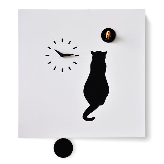 Moderne koekoeksklok Pirondini Cat 39cm Wit-Pirondini-Koekoeksklok Online