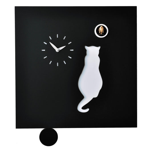 Moderne koekoeksklok Pirondini Cat 39cm Zwart-Pirondini-Koekoeksklok Online