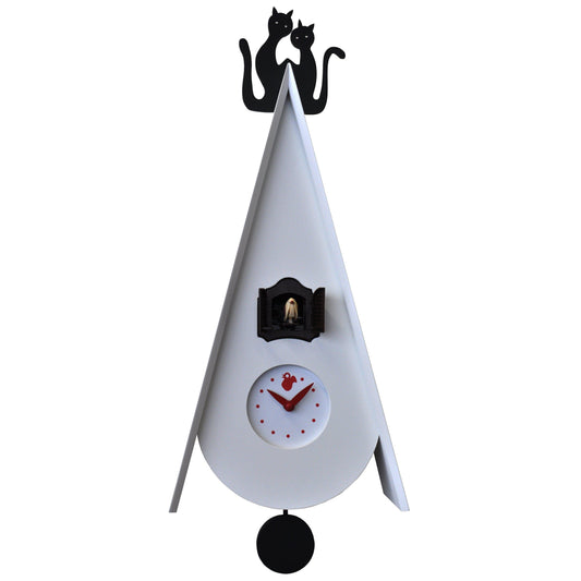 Moderne koekoeksklok Pirondini Gattini 55cm Wit-Koekoeksklok Online