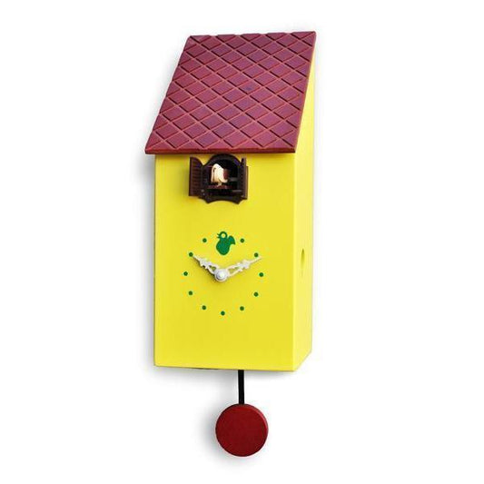 Moderne koekoeksklok Pirondini Portofino 30cm Geel - Koekoeksklokonline.nl