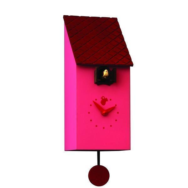 Moderne koekoeksklok Pirondini Portofino 30cm Roze - Koekoeksklokonline.nl