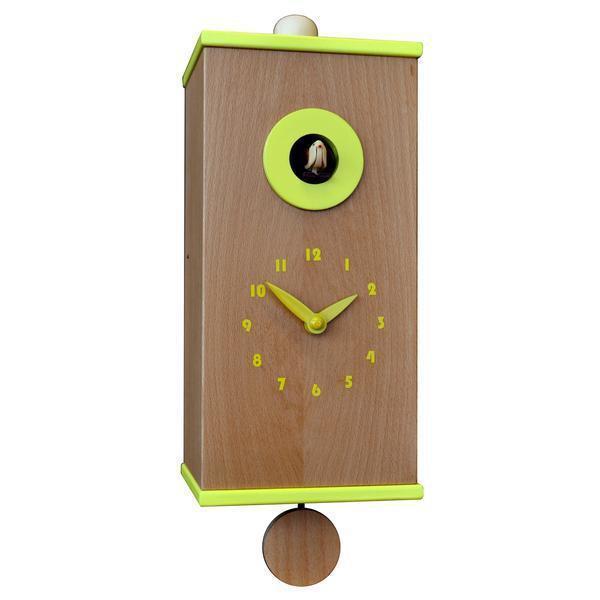 Moderne koekoeksklok Pirondini Scatoletta 28cm Geel-Pirondini-Koekoeksklok Online