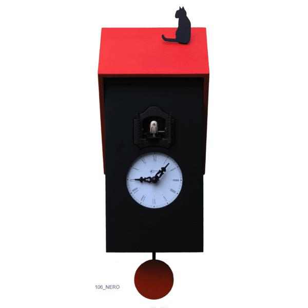 Moderne koekoeksklok Pirondini Vicenza 37cm Zwart - Koekoeksklokonline.nl