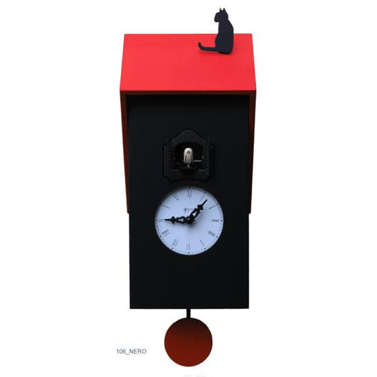 Moderne koekoeksklok Pirondini Vicenza 37cm Zwart - Koekoeksklokonline.nl