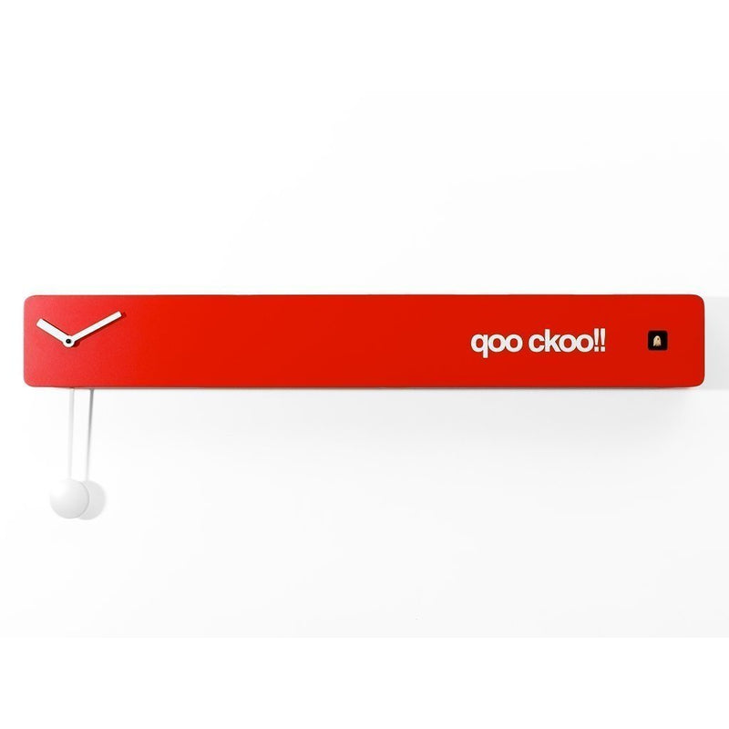 Moderne koekoeksklok Progetti Double Q 11cm Rood-Progetti-Koekoeksklok Online