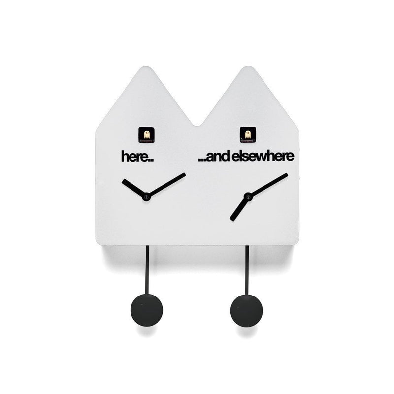 Moderne koekoeksklok Progetti Double Q 35cm Wit-Progetti-Koekoeksklok Online