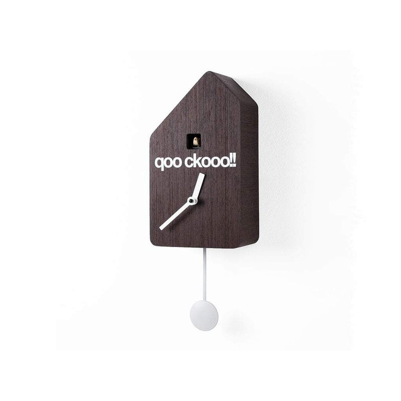 Moderne koekoeksklok Progetti Q01 40cm Donkerbruin - Koekoeksklokonline.nl